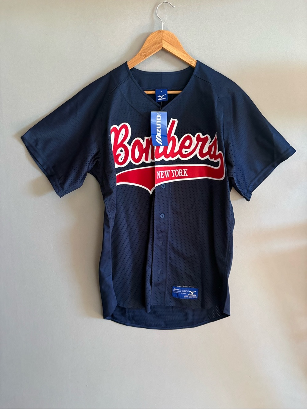 Mizuno MEN Jersey Bombers New York Medium  Navy Retro New